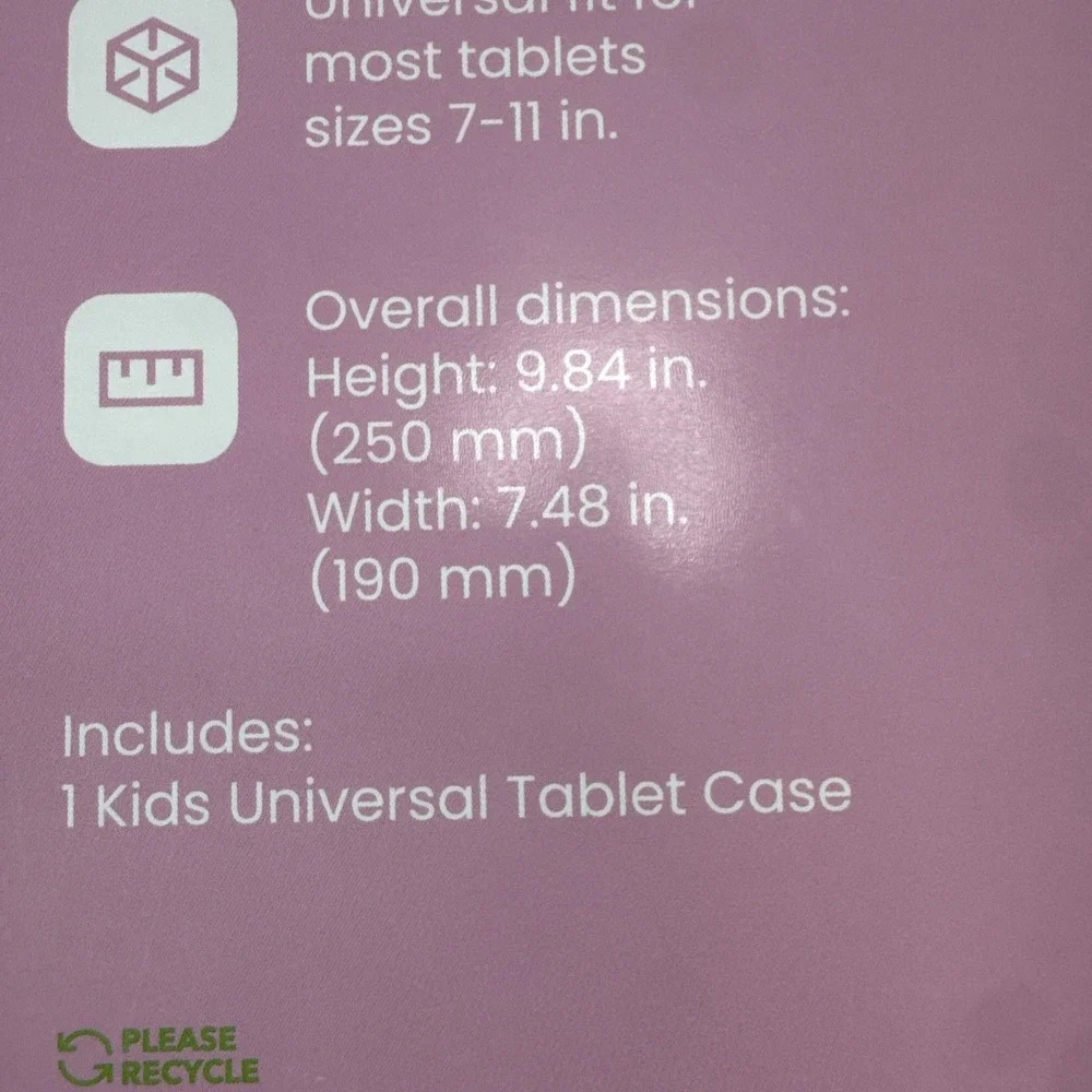 Kids Universal Tablet Case Unicorn Rainbow Pink Fits 7–11